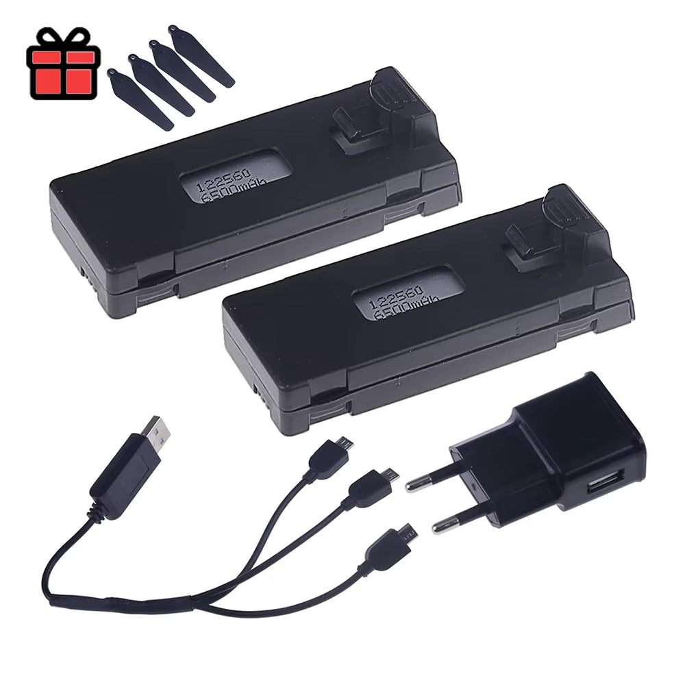 Rechargeable 3.7V 6500Mah Battery an Charger for RC Drone E88 E88PRO E99 E99PRO P1 K3 P10 A13 E525 RC Quadcopter Parts Battery