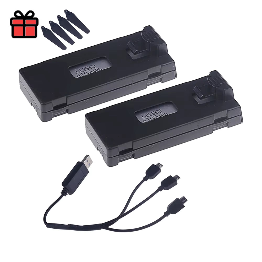 Rechargeable 3.7V 6500Mah Battery an Charger for RC Drone E88 E88PRO E99 E99PRO P1 K3 P10 A13 E525 RC Quadcopter Parts Battery